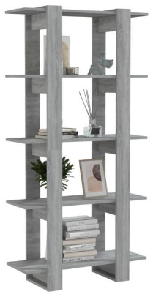 Bücherregal/Raumteiler Schwarz 80 x 30 x 160 cm Spanplatte [813573] Bild 1