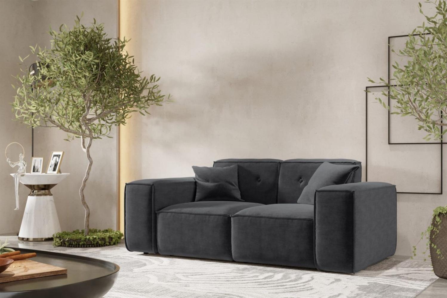 Sofa Designersofa CESINA 2-Sitzer in Stoff Perfect Harmony Anthrazit Bild 1