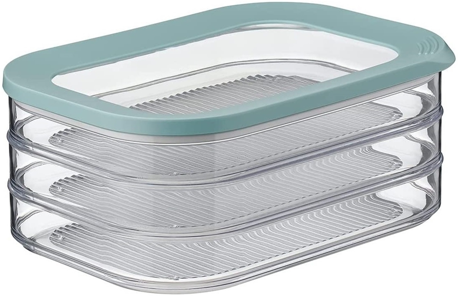 Mepal | Modula 3-lagig | Nordic Green | 1650 ml Aufschnittdose für Wurst & Fleischwaren | 3 separate Behälter | Spülmaschinenfest Bild 1