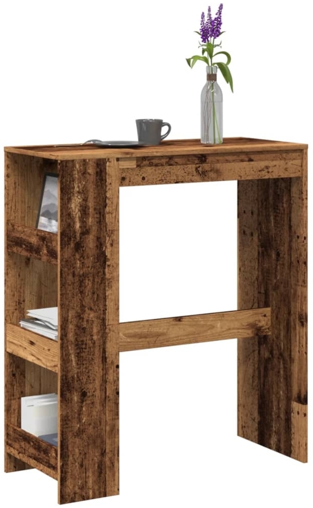 vidaXL Bartisch mit Regal Altholz-Optik 90x40x103,5 cm Holzwerkstoff 854380 Bild 1