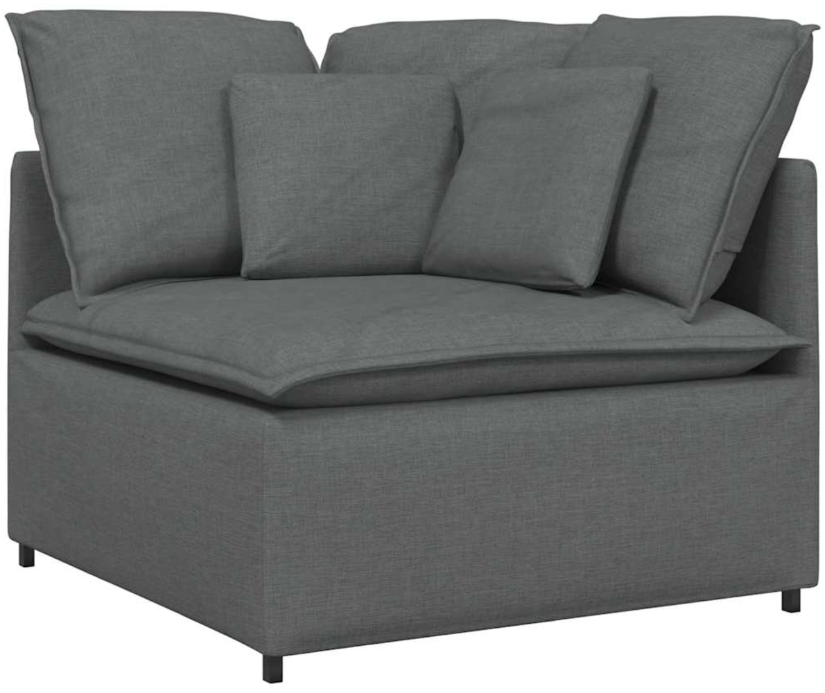 vidaXL Modulares Sofa Eckmodul mit Kissen Dunkelgrau 100 cm 4104448 Bild 1