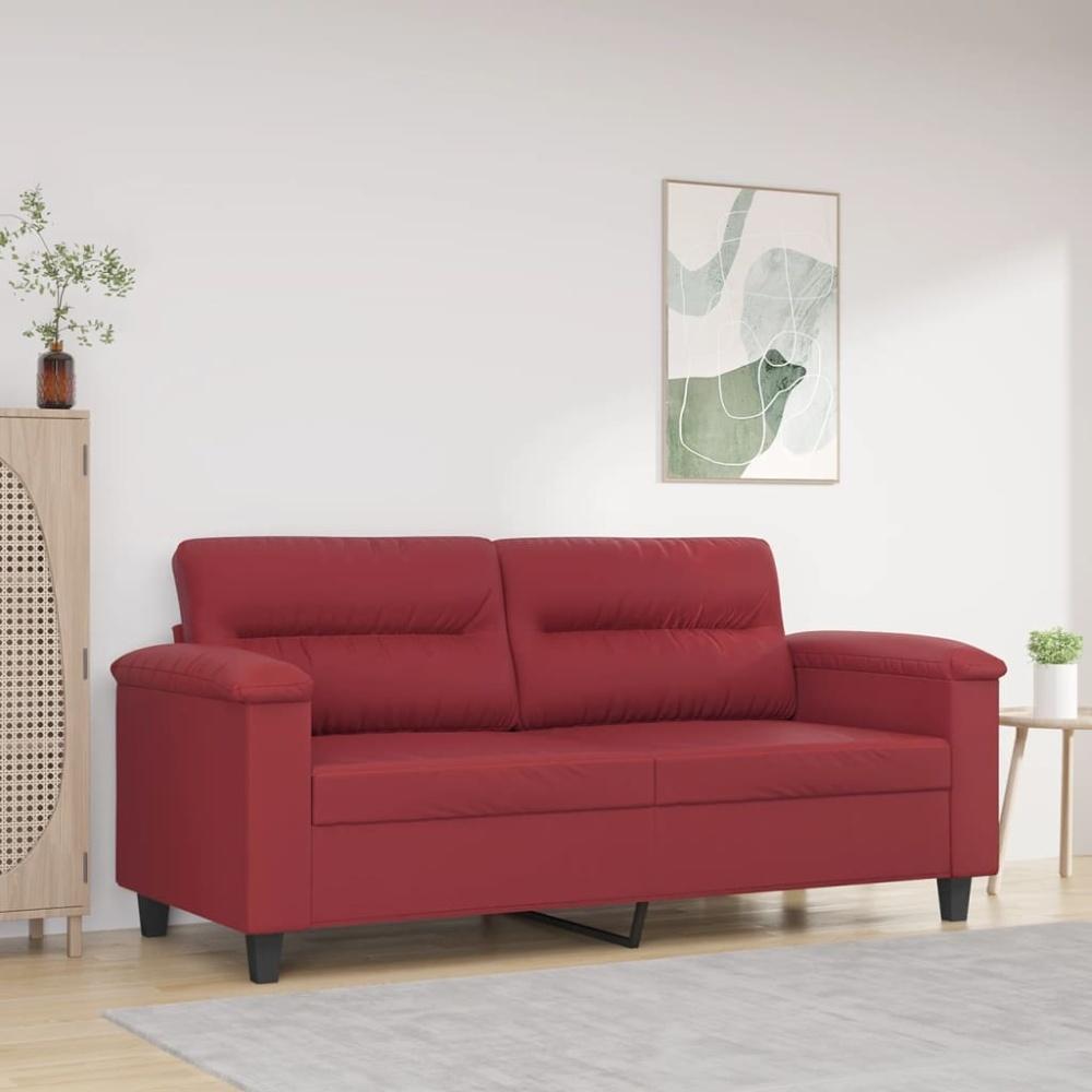 vidaXL 2-Sitzer-Sofa Weinrot 140 cm Kunstleder 359586 Bild 1