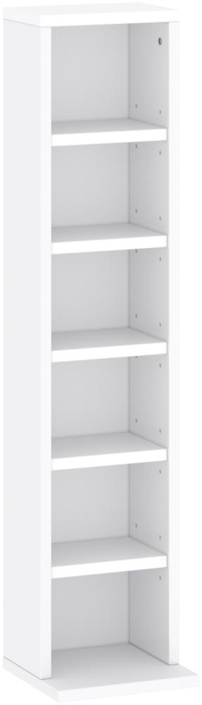 Domando Dekoregal Domaso M1 Modern für Wohnzimmer Breite 21cm, kompaktes Regal für CDs, DVDs und mehr in Weiß Matt Bild 1