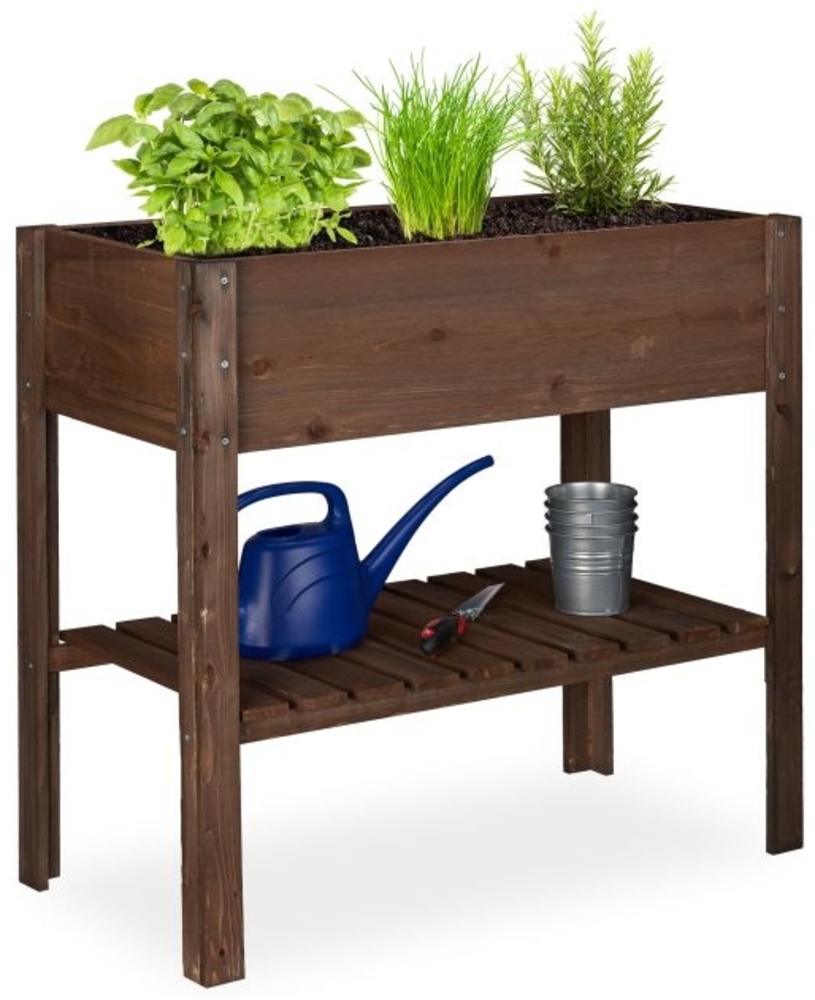 Hochbeet Holz dunkelbraun Bild 1