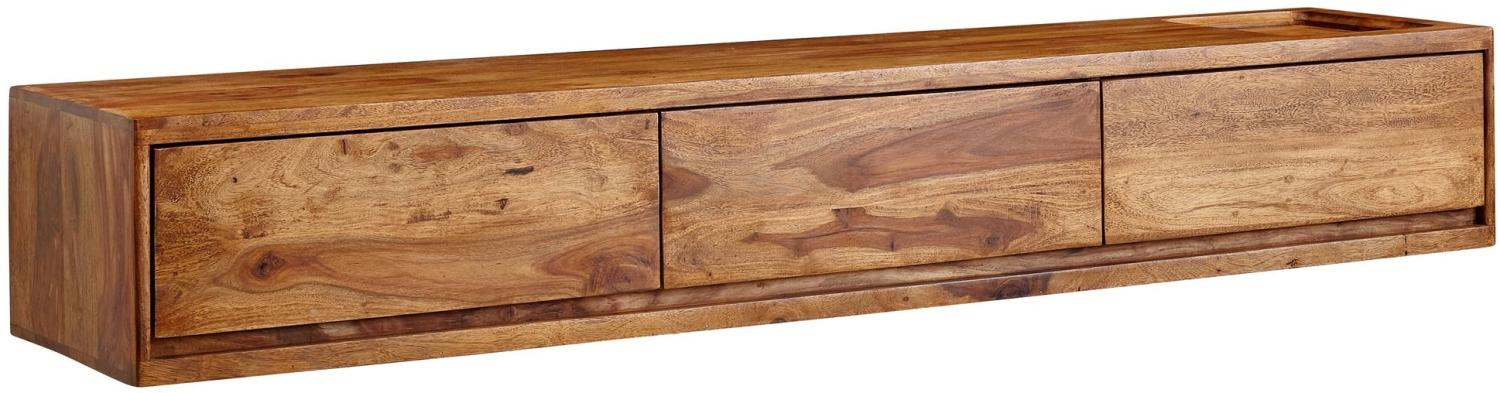 Lowboard Hängend Sheesham Massivholz 160x25x35 cm TV-Schrank Braun Bild 1