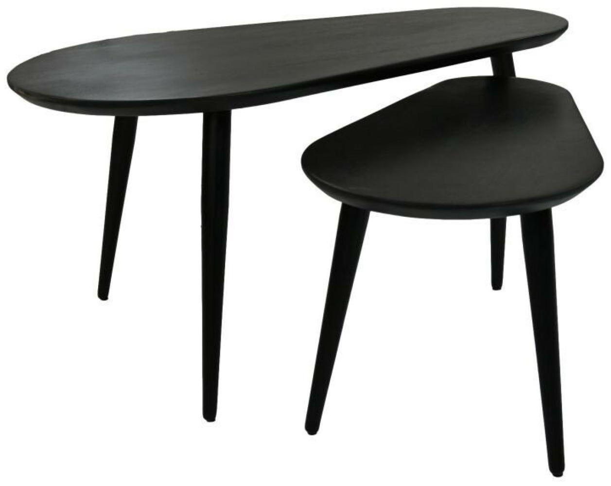 Couchtisch Set Zurich - 95x52x46 cm - Schwarz - Akazienholz / Eisen - 2er Set von HSM Bild 1