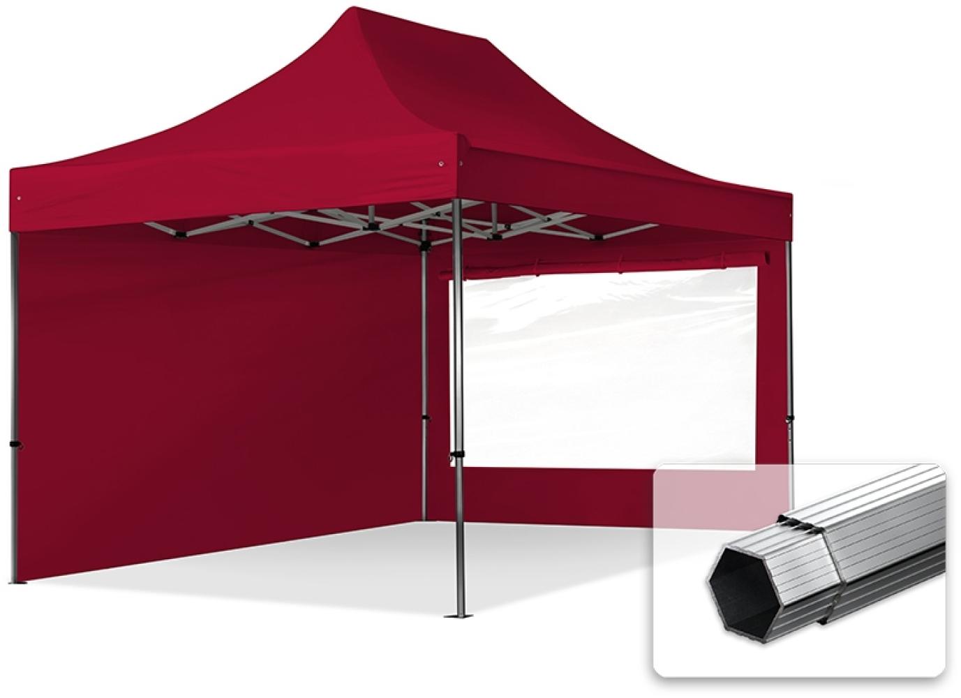 3x4,5 m Faltpavillon PROFESSIONAL Alu 40mm, Seitenteile mit Panoramafenstern, rot Bild 1