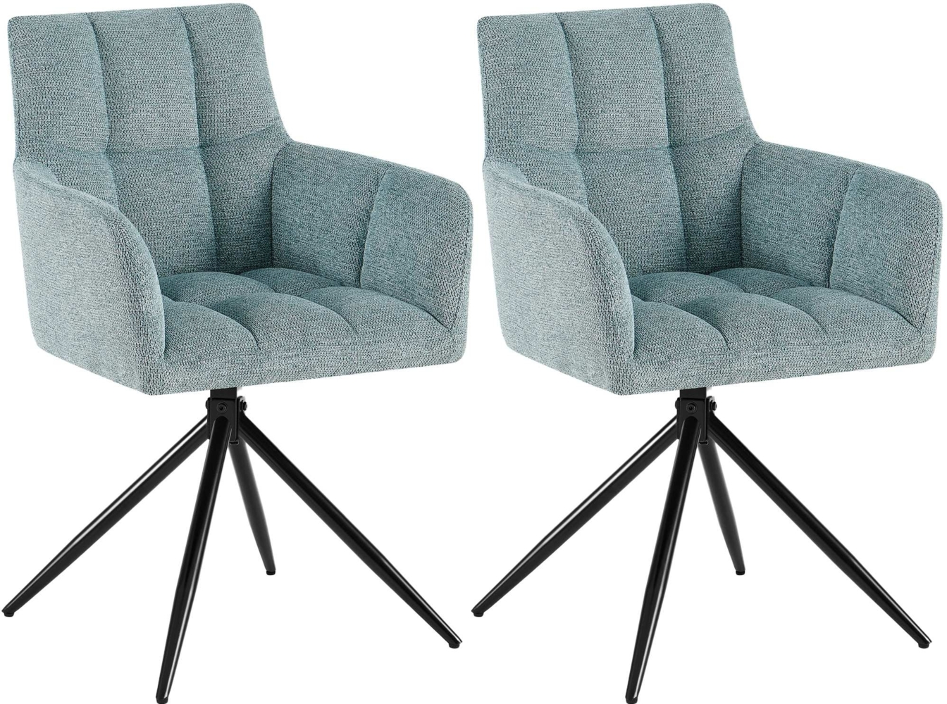 CLP Esszimmerstühle 2er Set, Sessel Jonah drehbar mit Armlehnen, bis 150 kg,türkis Bild 1
