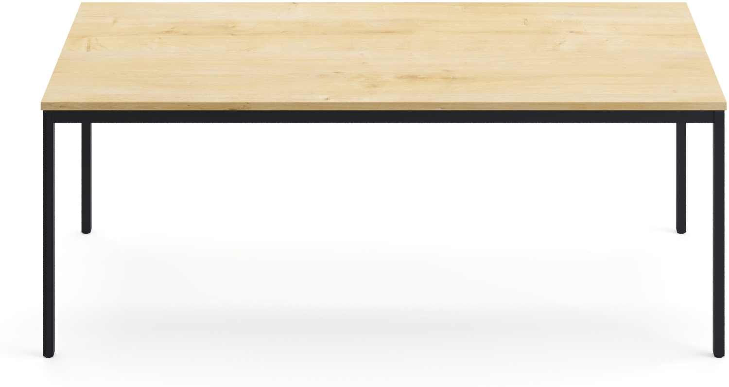 furni24 Schreibtisch-Stahl 180 x 80 x 75 cm, Eiche, TÜV/GS-Einfache Montage, Arbeitstisch, Bürotisch, Küchentisch, Esstisch, Druckertisch Büro-Möbel Arbeitszimmer Computertisch Gaming-Tisch Mehrzwecktisch Bild 1