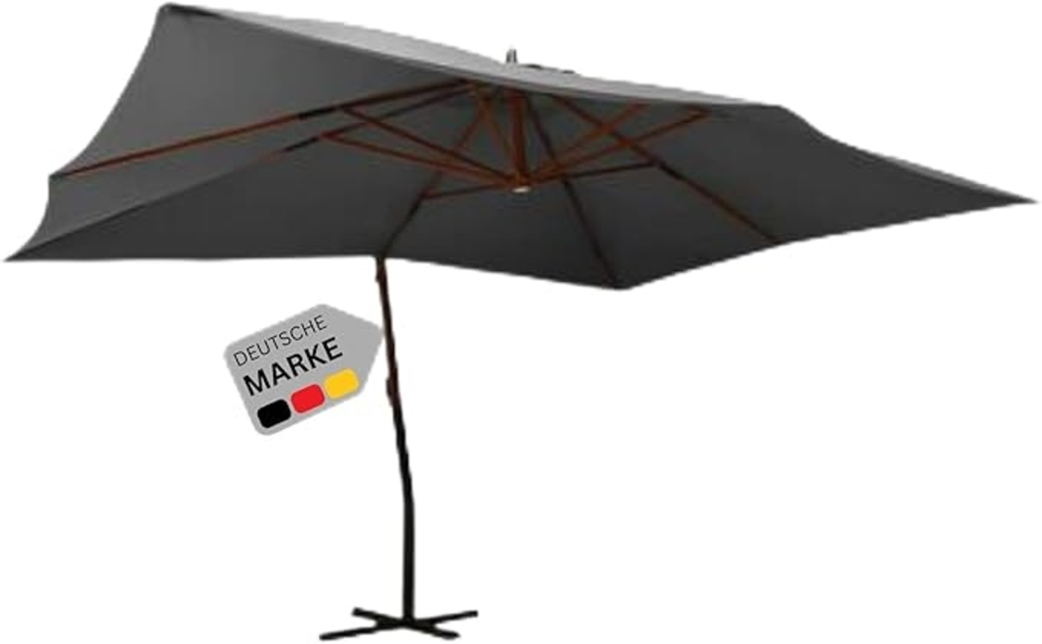 DELUKE® Ampelschirm rechteckig ROOT 400x300 cm Anthrazit UV-Schutz, Kippbar, 360 Grad drehbar Sonnenschirm rechteckig Kurbelschirm Standschirm Sonnenschutz Bild 1