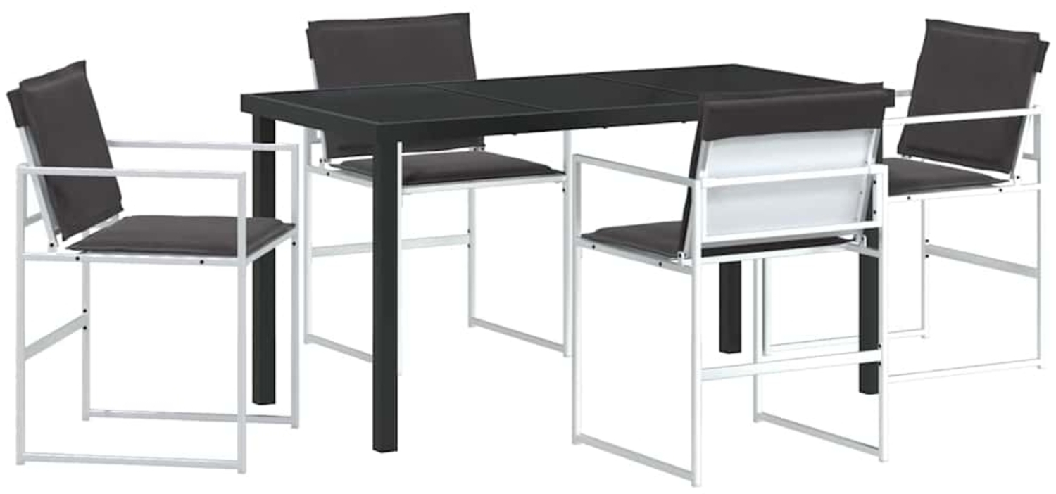 vidaXL Garten Essgruppe 5 pcs Weiß Textilene und Stahl 3379339 Bild 1
