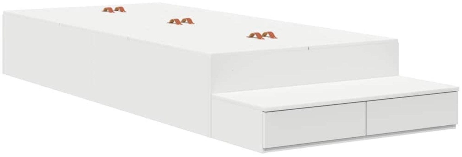 vidaXL Bett mit Stauraum Weiß 236.5 x 90 x 31.5 cm Holzwerkstoff 3335613 Bild 1