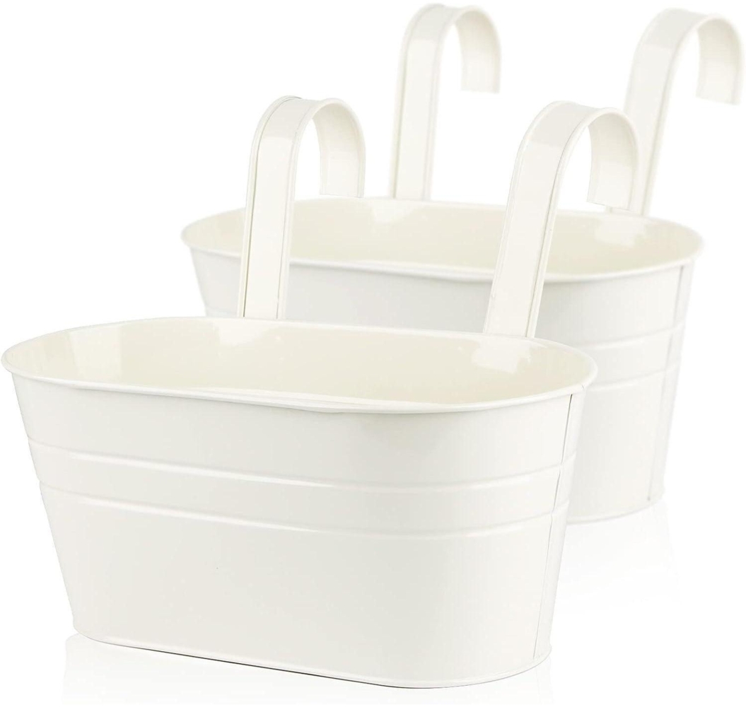 ABSDON 2pcs Metall Hängender Blumentopf Balkon Garten Dekoration Wand Bild 1