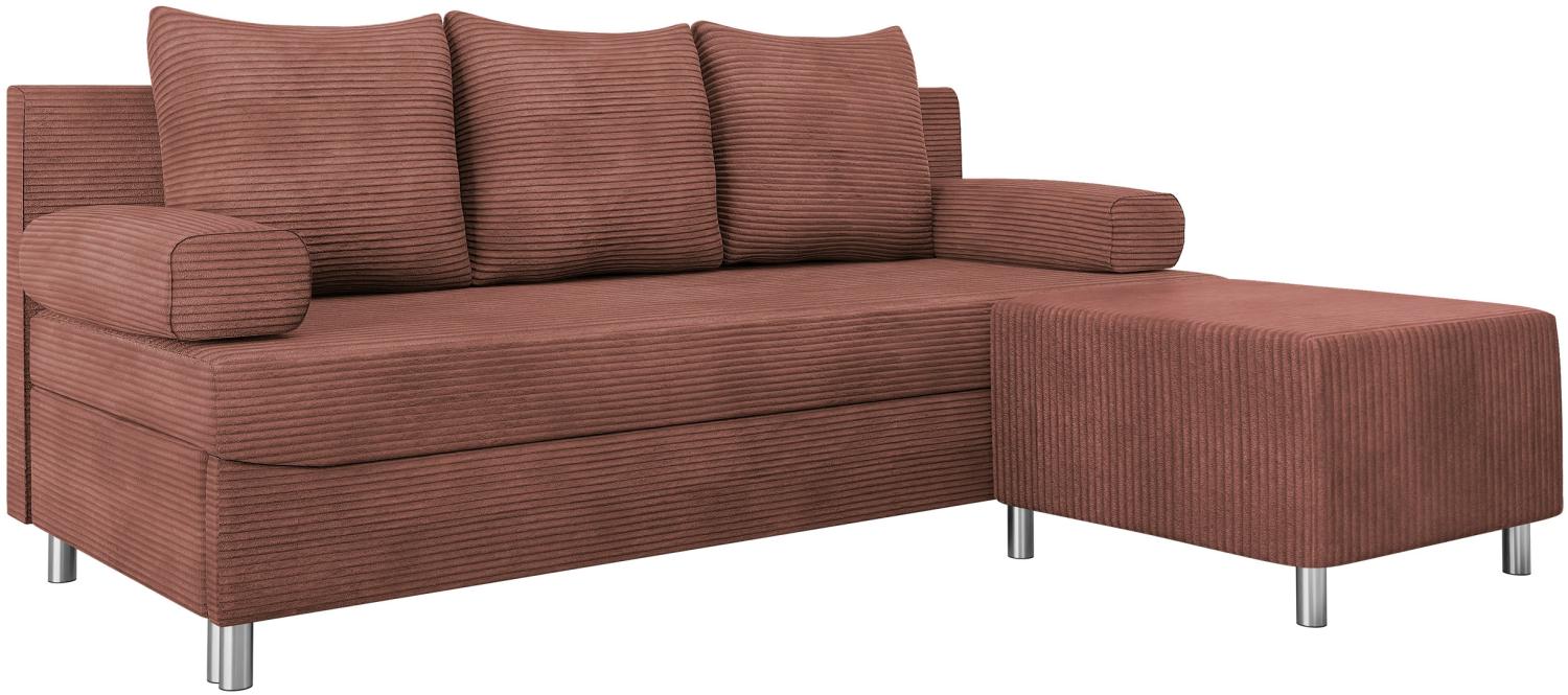 Schlafsofa Dover Cord (Sofa mit Polsterhocker, Farbe: Poso 29) Bild 1