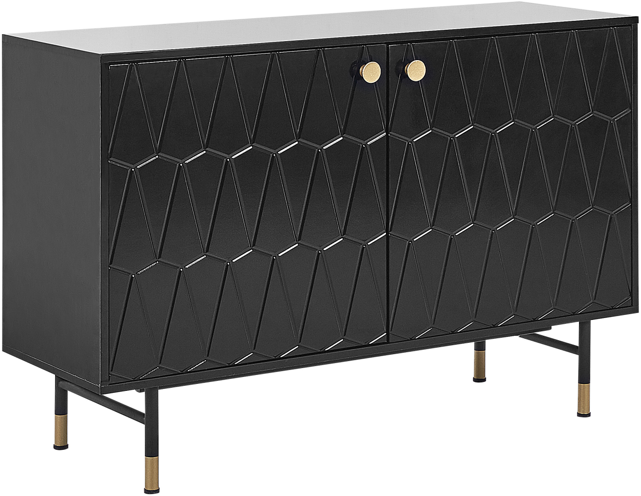 Sideboard schwarz gold mit 2 Türen ADANTE Bild 1