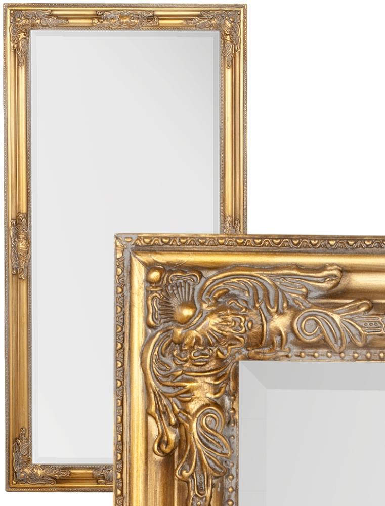 Wandspiegel BESSA gold antik 120x60cm barock Design Spiegel pompös Holzrahmen Bild 1