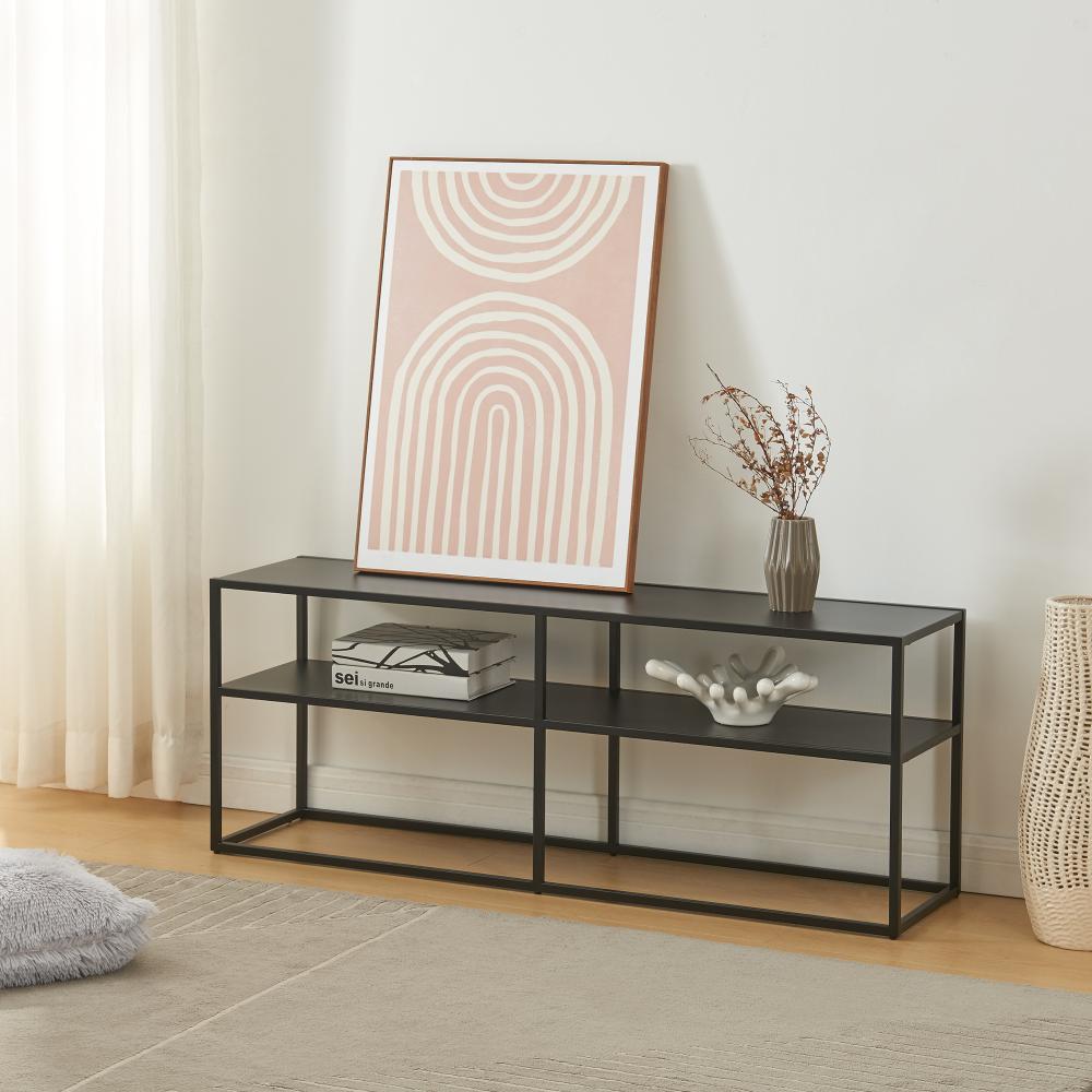 Fernsehtisch Solund 120x30x46cm Schwarz [en. casa] Bild 1