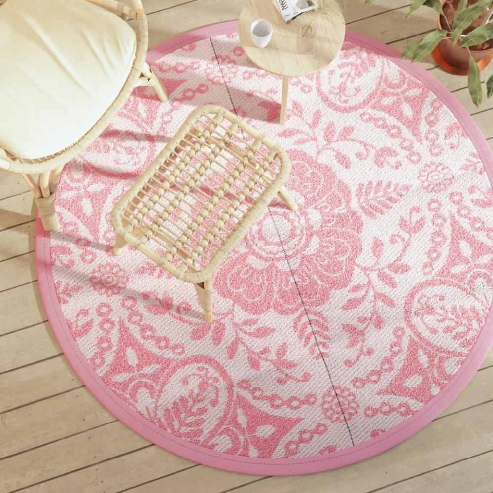 Outdoorteppich Outdoor-Teppich Rosa Ø160 cm PP, vidaXL Bild 1
