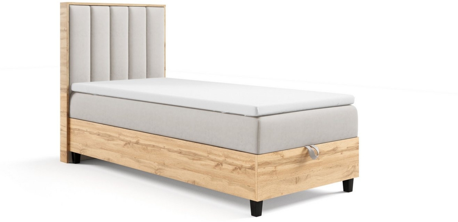 Best for Home Boxspringbett mit Bettkasten Trinity K-10 PLATE SINGLE inkl inkl. 7 cm Topper (70x200 80x200 90x200 100x200 cm), Verschiedene Liefermöglichkeiten, TOP Preis-Leistungs-Verhältnis Bild 1