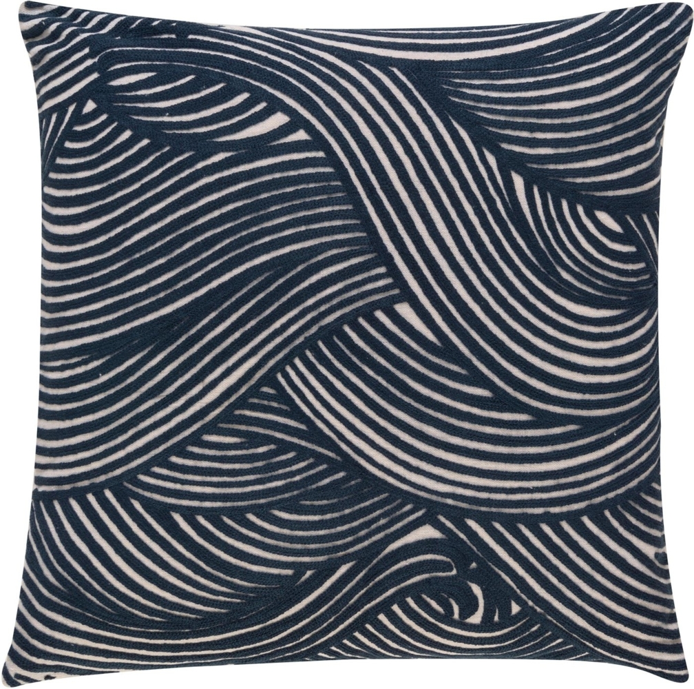 BARBARA Home Collection Dekokissen Wave, Kissenhülle ohne Füllung aus besticktem Leinwandgewebe, 50 x 50 cm Bild 1