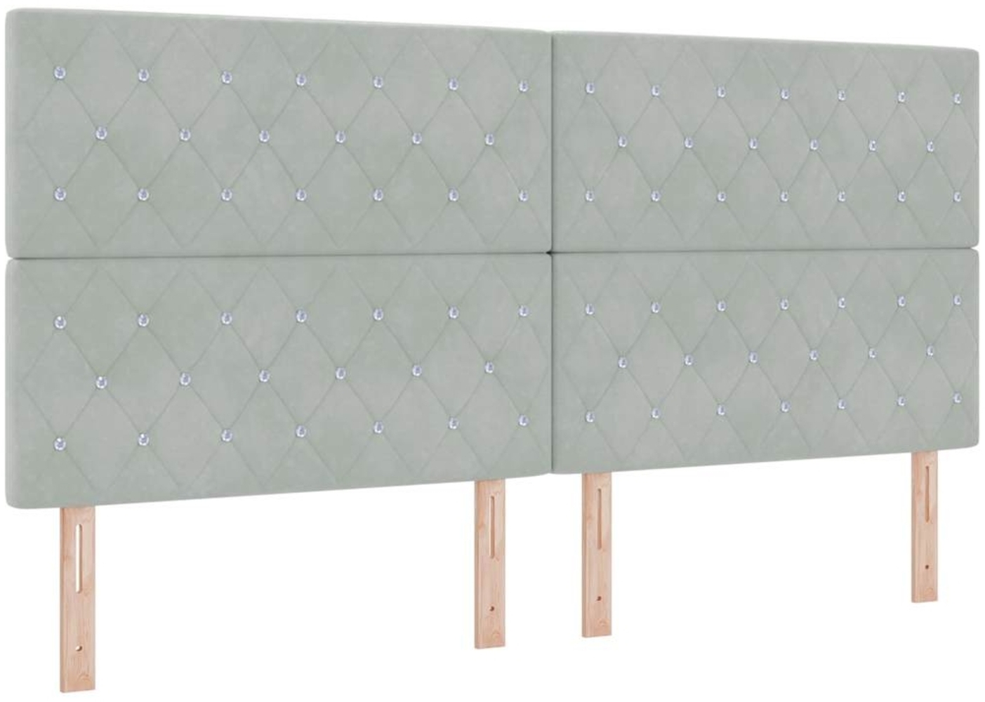 vidaXL Boxspringbett mit Matratze Hellgrau 200 x 200 cm Samt 3339788 Bild 1