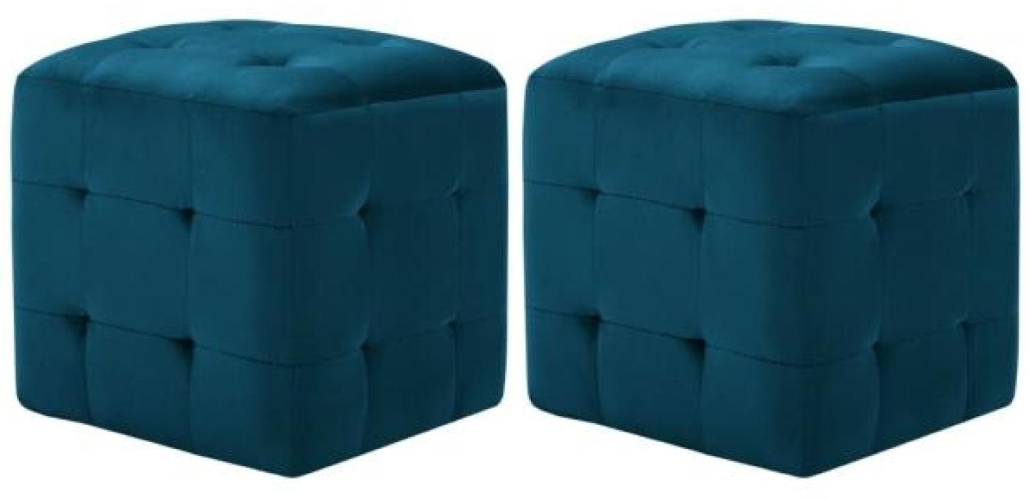 vidaXL Pouf 2 Stk. Blau 30x30x30 cm Samtstoff 278384 Bild 1