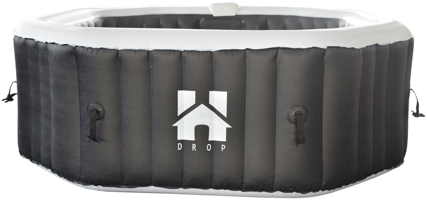 HOME DELUXE Outdoor Whirlpool DROP inkl. Abdeckung - ⌀185 cm Schwarz für 6 Personen Bild 1