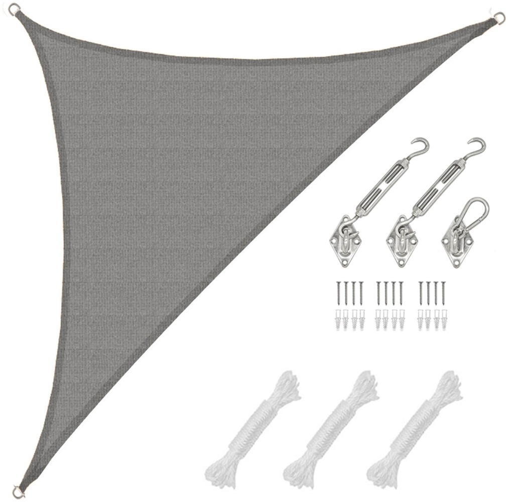 4,2x4,2x6m Sonnensegel Atmungsaktiv mit Befestigung Grau Bild 1