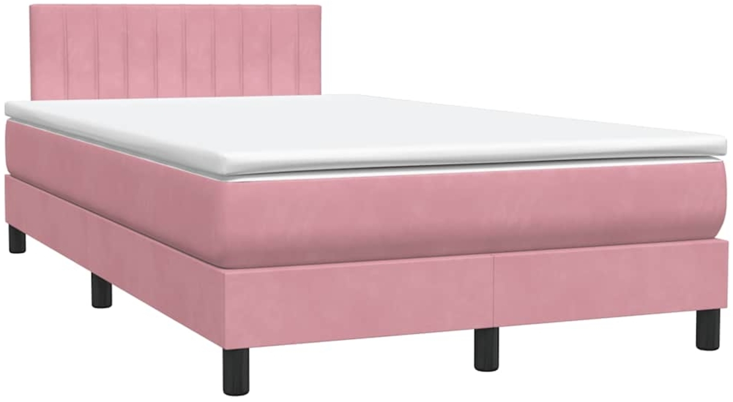vidaXL Boxspringbett mit Matratze Rosa 120x220 cm Samt 3316448 Bild 1