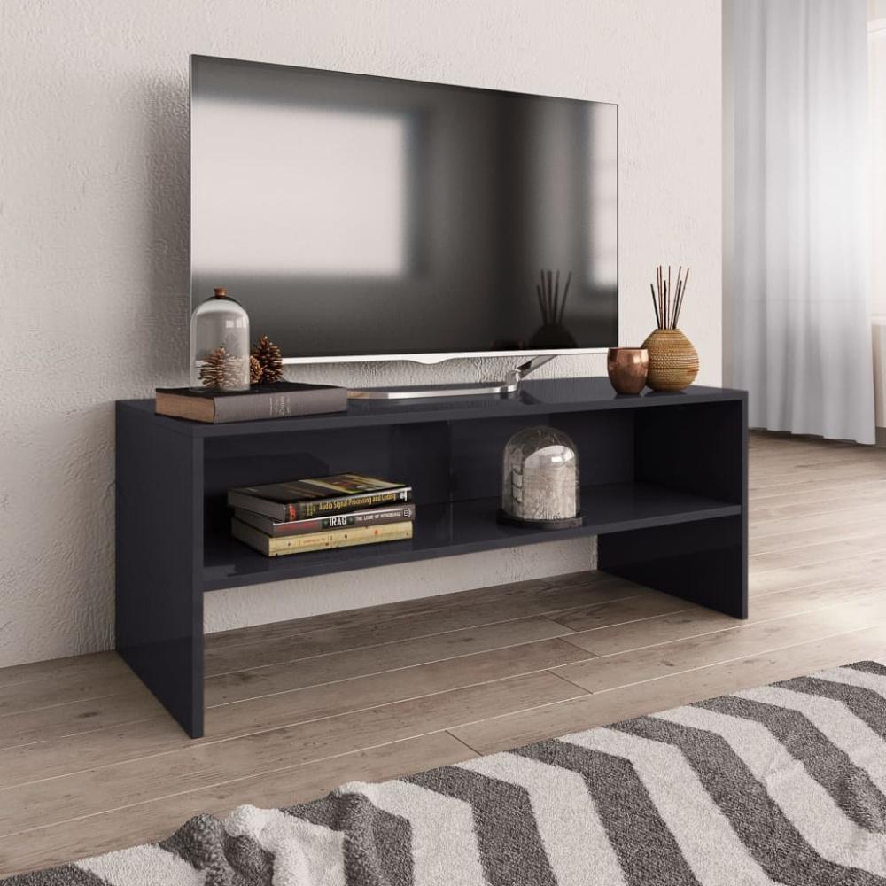 vidaXL TV-Schrank Hochglanz-Grau 100x40x40 cm Holzwerkstoff 800053 Bild 1