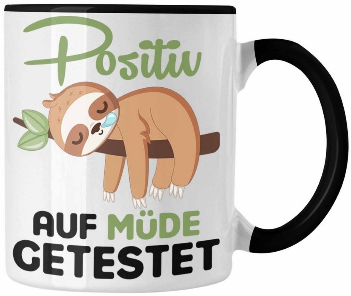 Trendation Tasse Trendation - Faultier Tasse Positiv Auf Müde Getestet Lustige Tasse Ge Bild 1