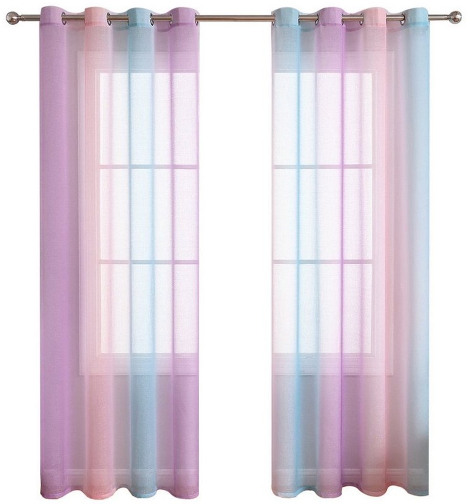 BYSURE Gardine, Ösen (2 St), transparent, Voile, Regenbogen-Vorhänge Bild 1
