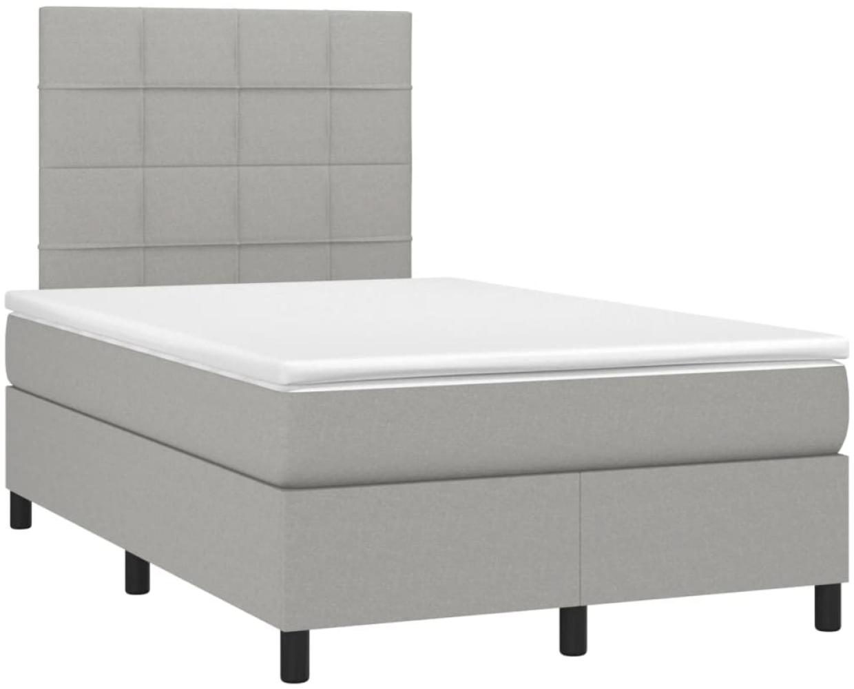 vidaXL Boxspringbett mit Matratze Hellgrau 120x190 cm Stoff 3269881 Bild 1
