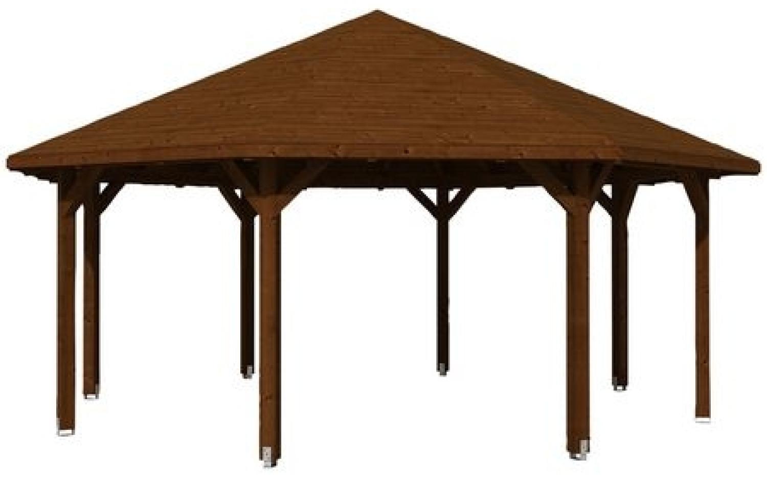 SKANHOLZ Pavillon, Zeltdach, achteckig, BxT: 630x630 cm nussbaum Gartenpavillon Bild 1