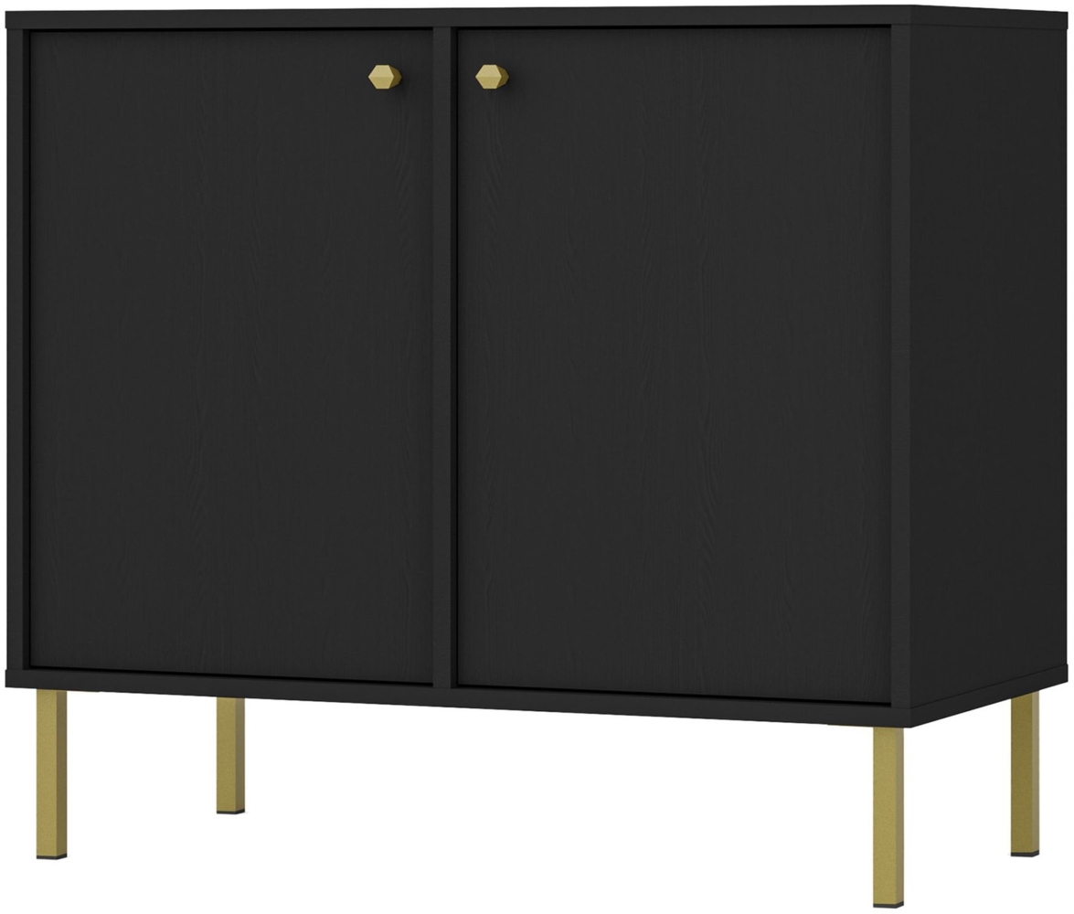 Selsey 'Oktio' Sideboard 2-türig, schwarz-graphit, ca. 74 x 84 x 41 cm Bild 1