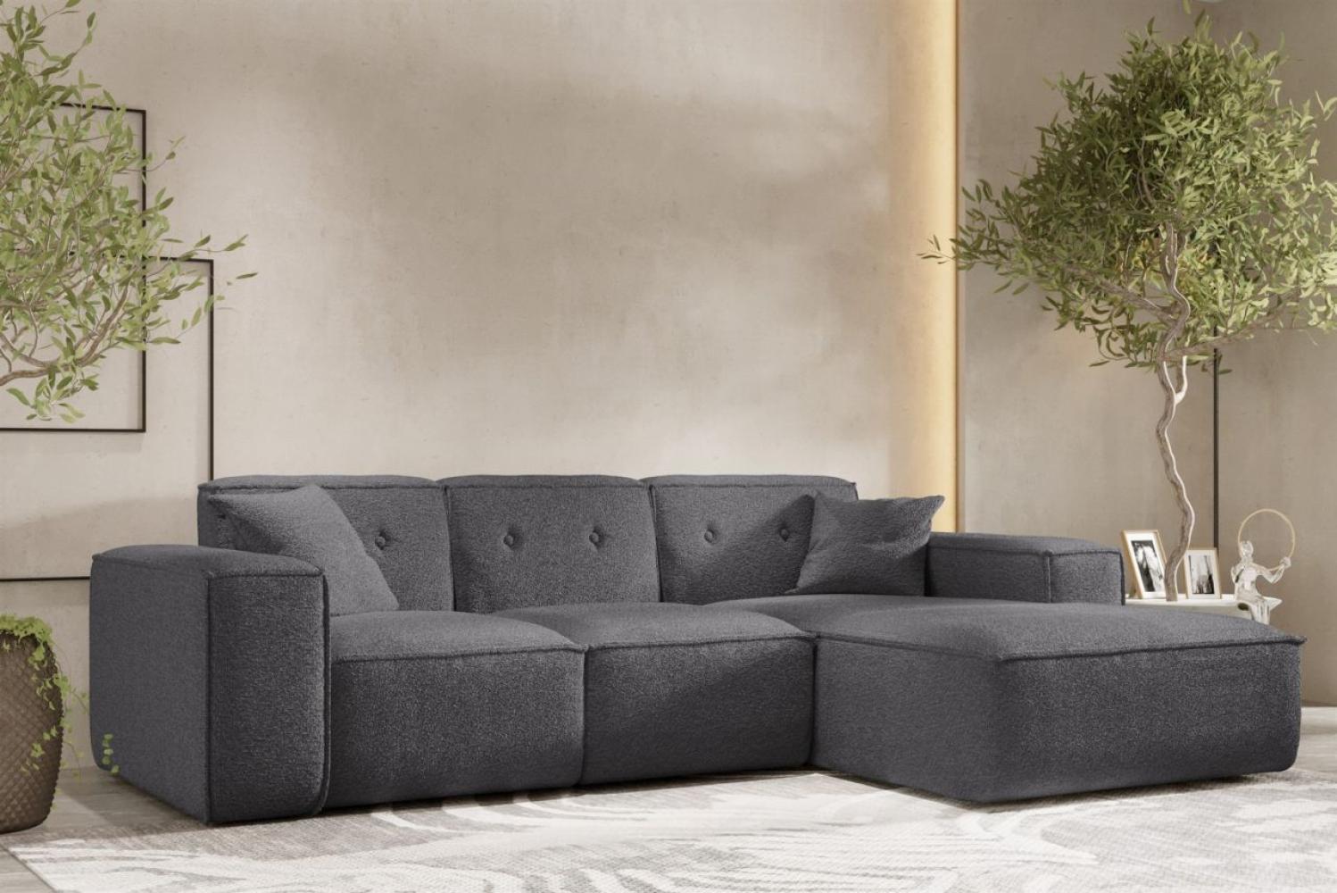 Ecksofa Designersofa CESINA Stoff Ascot Bukla Grafit Ottomane Rechts Bild 1