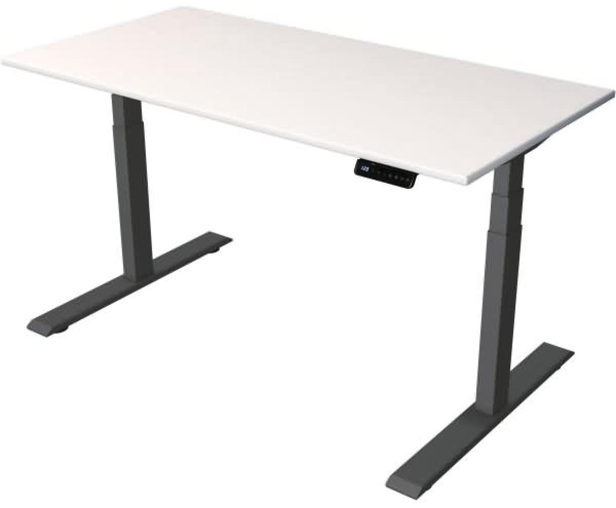 Kerkmann Schreibtisch Sitz- Stehtisch Smart office 140x70x63-127 cm Gestell Anthrazit Weiß Bild 1