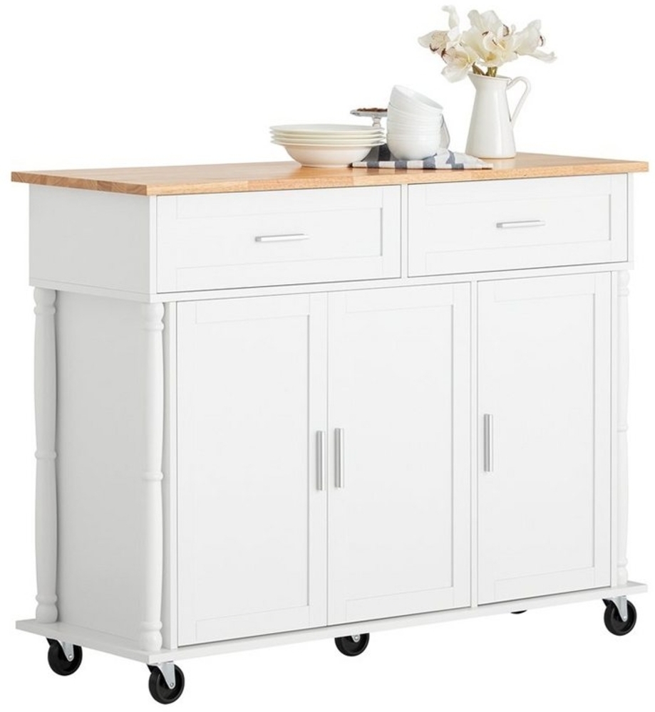 SoBuy Küchenwagen FKW116, Kücheninsel mit arbeitsplatte Rollwagen Sideboard Servierwagen Bild 1