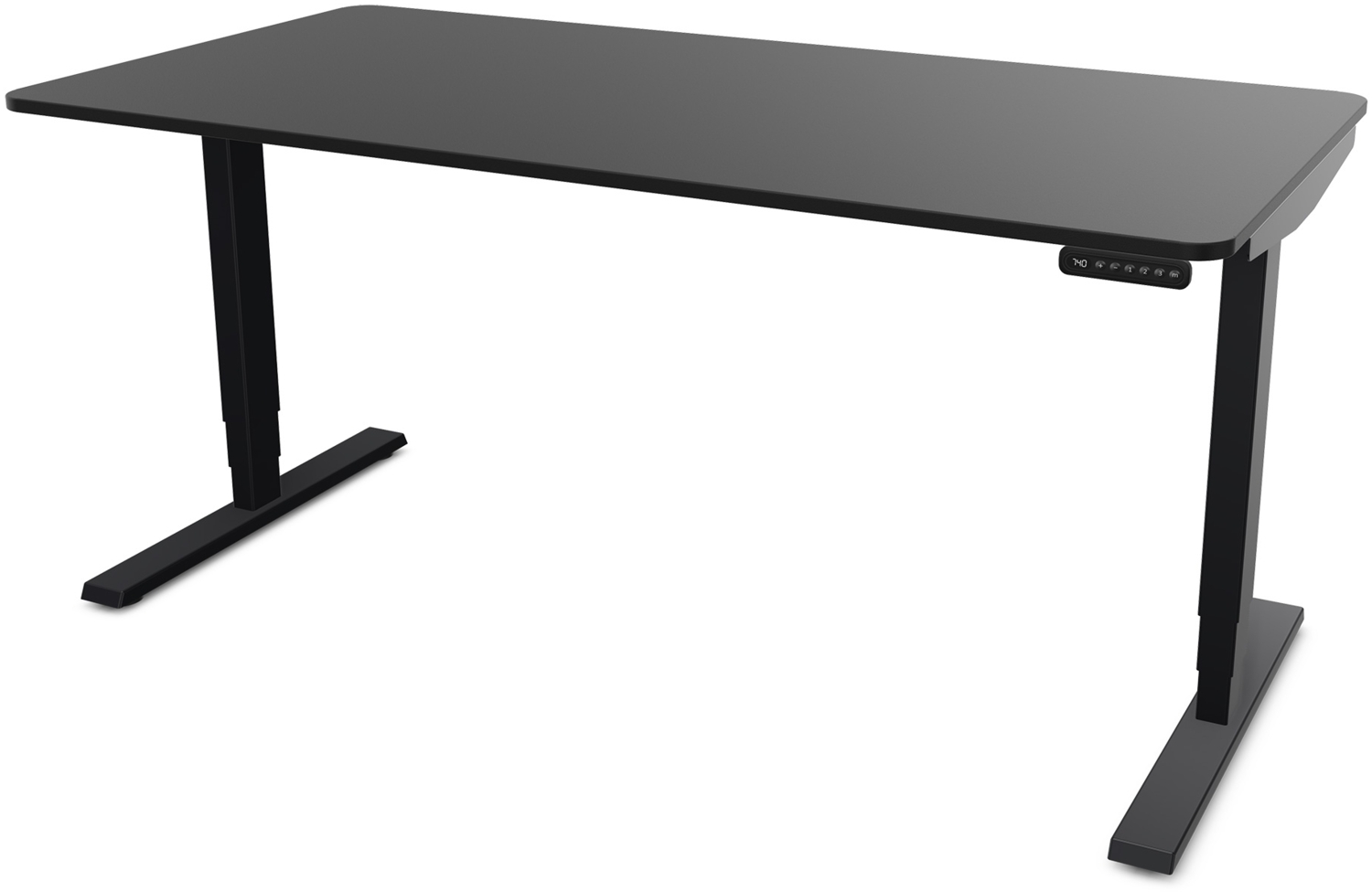 ASSMANN Elektrisch höhenverstellbarer Schreibtisch Y-Line Curved 160x80cm Schwarz Schwarz Metall Holz Bild 1