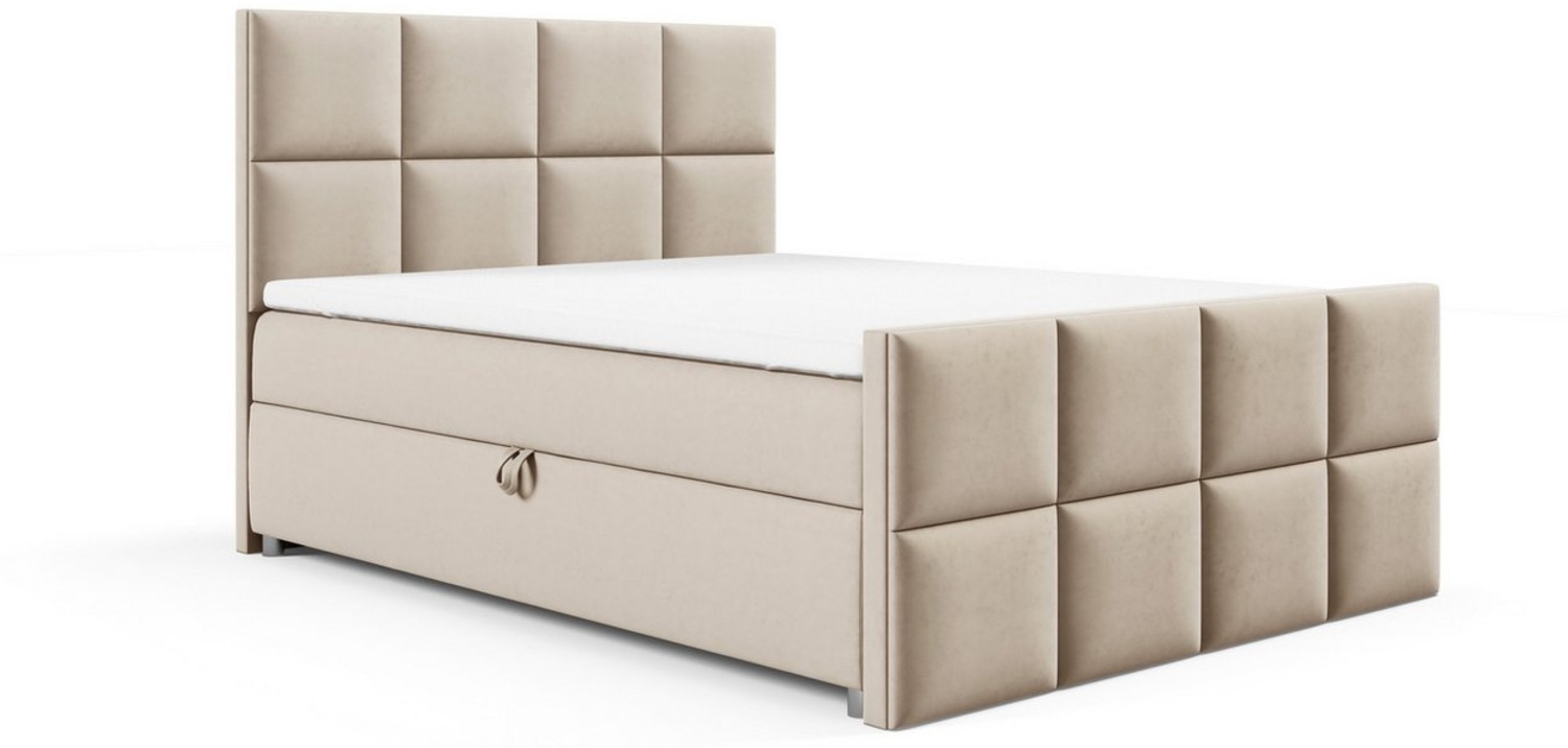 Best for Home Boxspringbett mit Bettkasten Trinity K 2 Lux inkl. 7 cm Topper (140x200 160x200 180x200 200x200 cm), Verschiedene Liefermöglichkeiten, TOP Preis-Leistungs-Verhältnis Bild 1