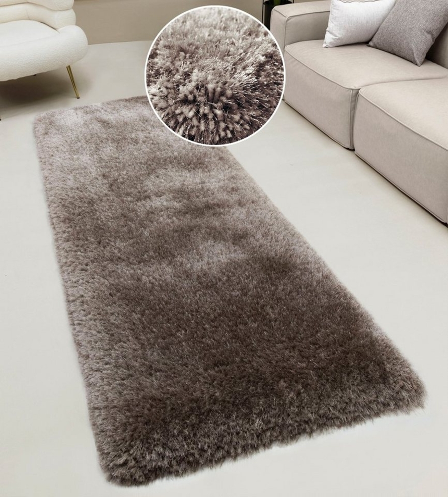 Guido Maria Kretschmer Home&Living Hochflor-Läufer Micro exclusiv Teppich, sehr hoher Flor, weich durch Mikrofaser, rechteckig, Höhe: 78 mm, weich, Microfaser, unifarben, Schlafzimmer, Wohnzimmer, Esszimmer Bild 1