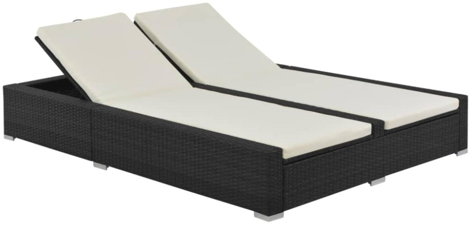 vidaXL Doppel-Sonnenliege Poly Rattan Schwarz 44752 Bild 1