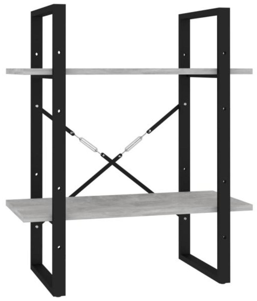 vidaXL Bücherregal 2 Fächer Betongrau 60x30x70 cm Holzwerkstoff 806431 Bild 1