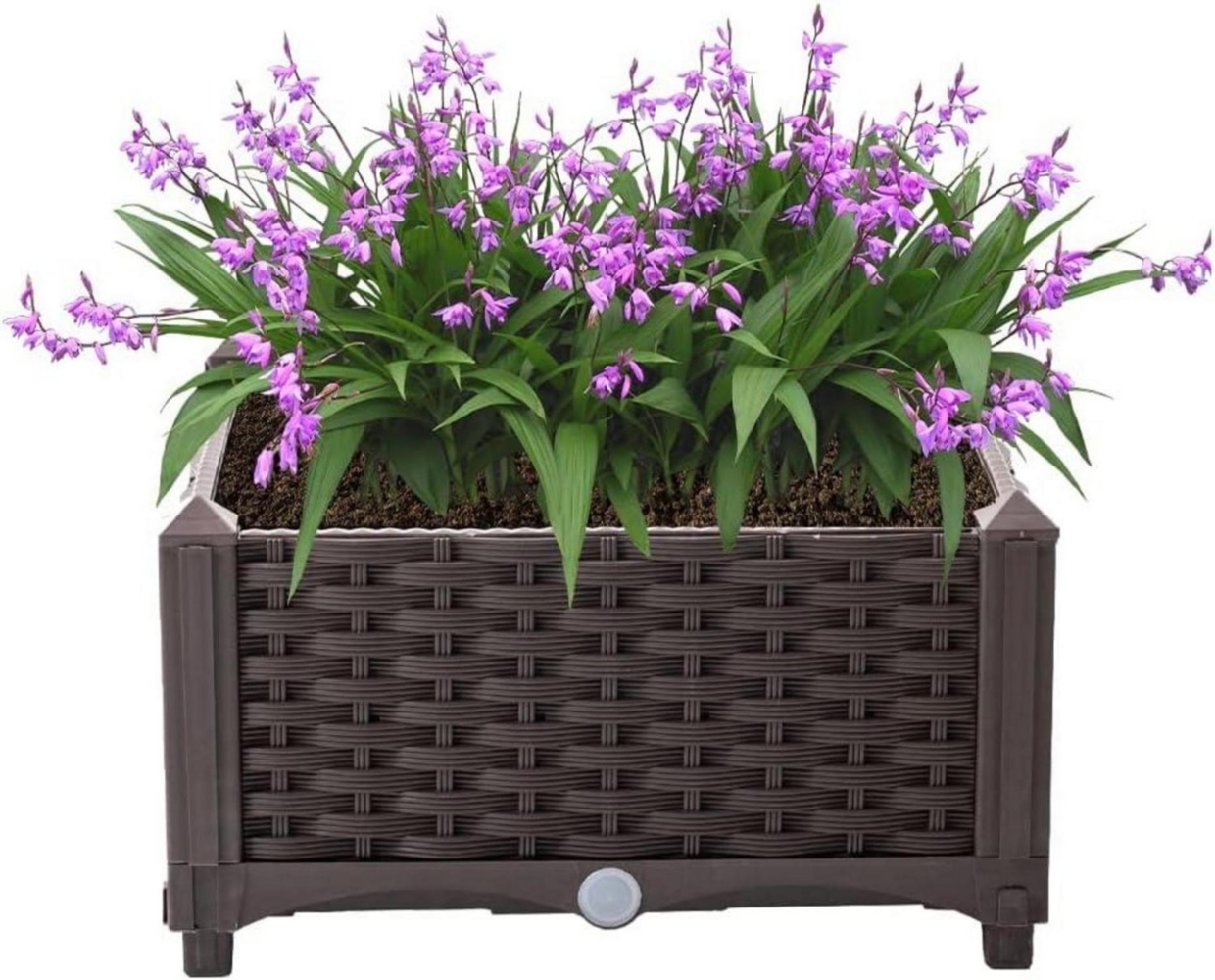 Rattan Optik Blumenkasten 40x40x23cm Hochbeet mit Selbstbewässerung Bild 1