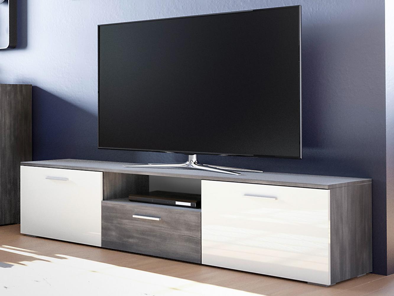 TV-Board >Maurits< in Black North - 180x42x38cm (BxHxT) Bild 1