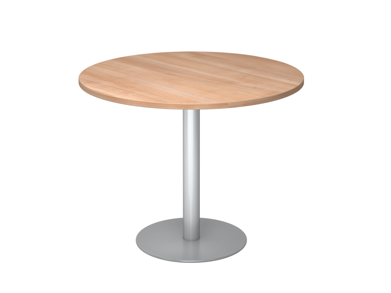 Besprechungstisch STF10 100cm Ø rund Nussbaum Gestellfarbe: Silber Bild 1