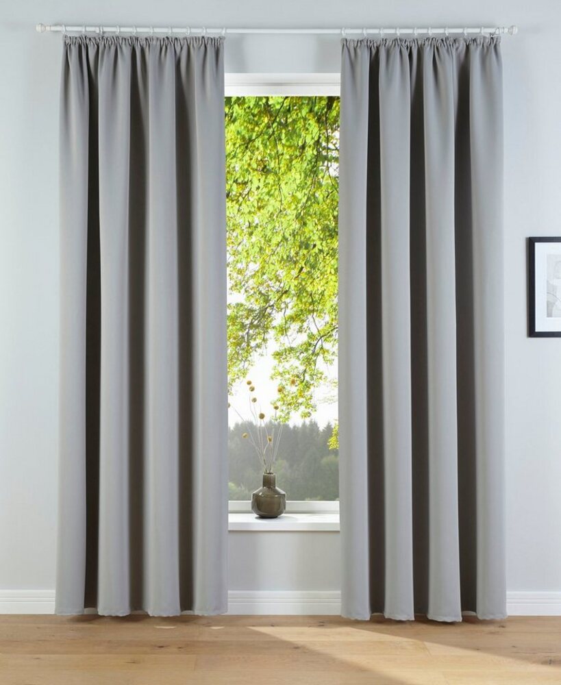 my home Verdunkelungsvorhang Solana, Gardinen mit Kräuselband, Vorhänge, Wohnzimmer, modern, (2 St), Kräuselband, verdunkelnd, 2er-Set Verdunklungsvorhang mit Thermofunkltion, Bestseller, einfarbig Bild 1