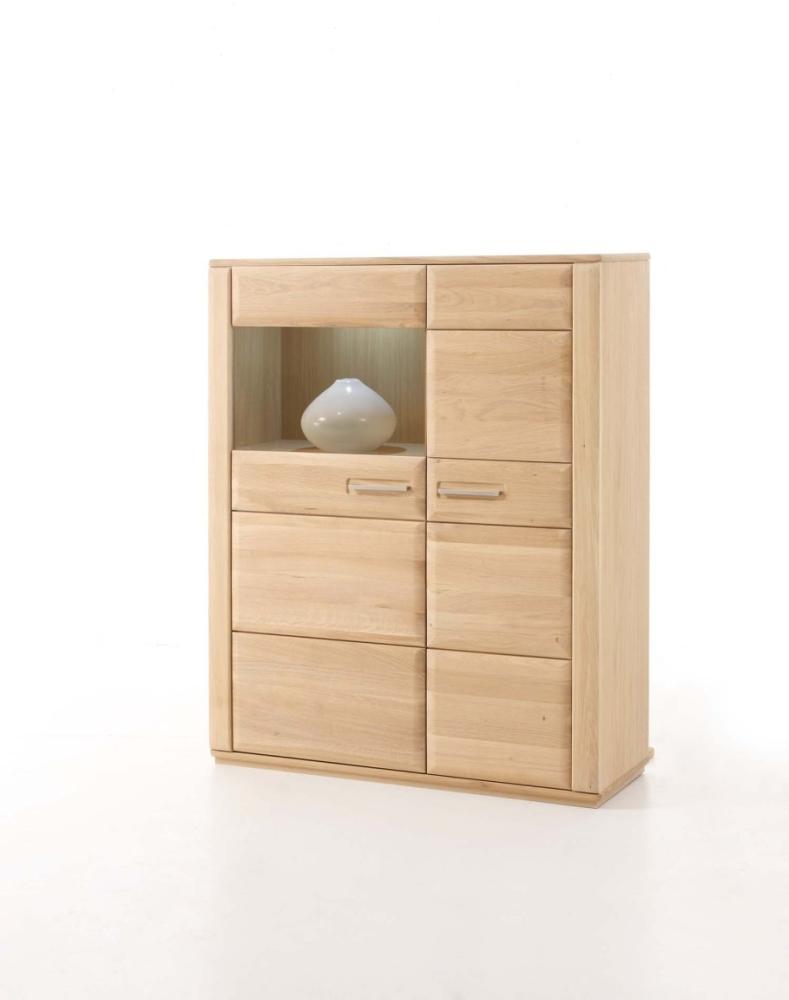 Kleines Highboard Sena - Eiche Bianco massiv - rechts Bild 1