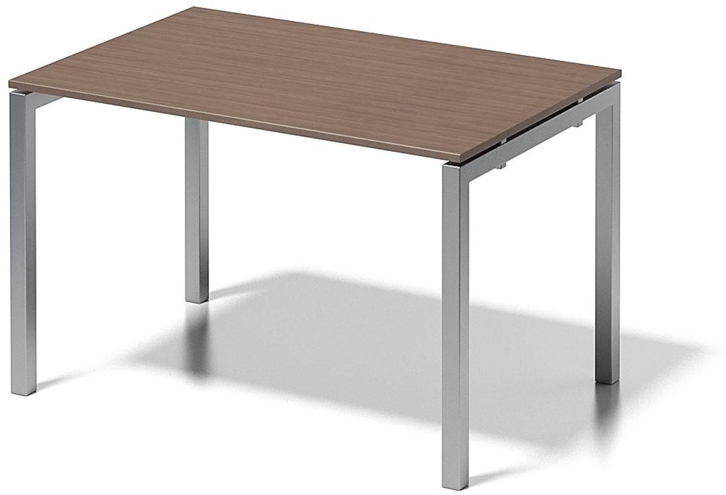 Cito Schreibtisch, 740 mm höhenfixes U-Gestell, H 19 x B 1200 x T 800 mm, Dekor nußbaum, Gestell silber Bild 1