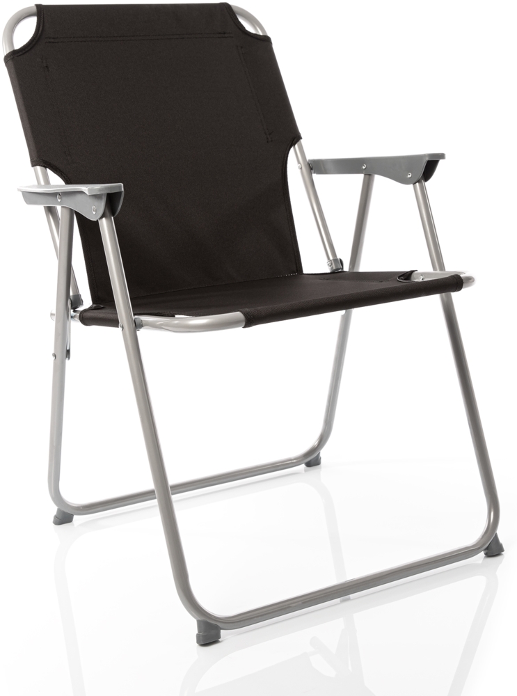 BigDean 2x Klappstuhl Faltstuhl Campingstuhl Angelstuhl schwarz robust klappbar bis 120kg belastbar klassischer Klappstuhl Gartenstuhl Klappstuhl für Garten & Camping - Campingstuhl faltbar Bild 1